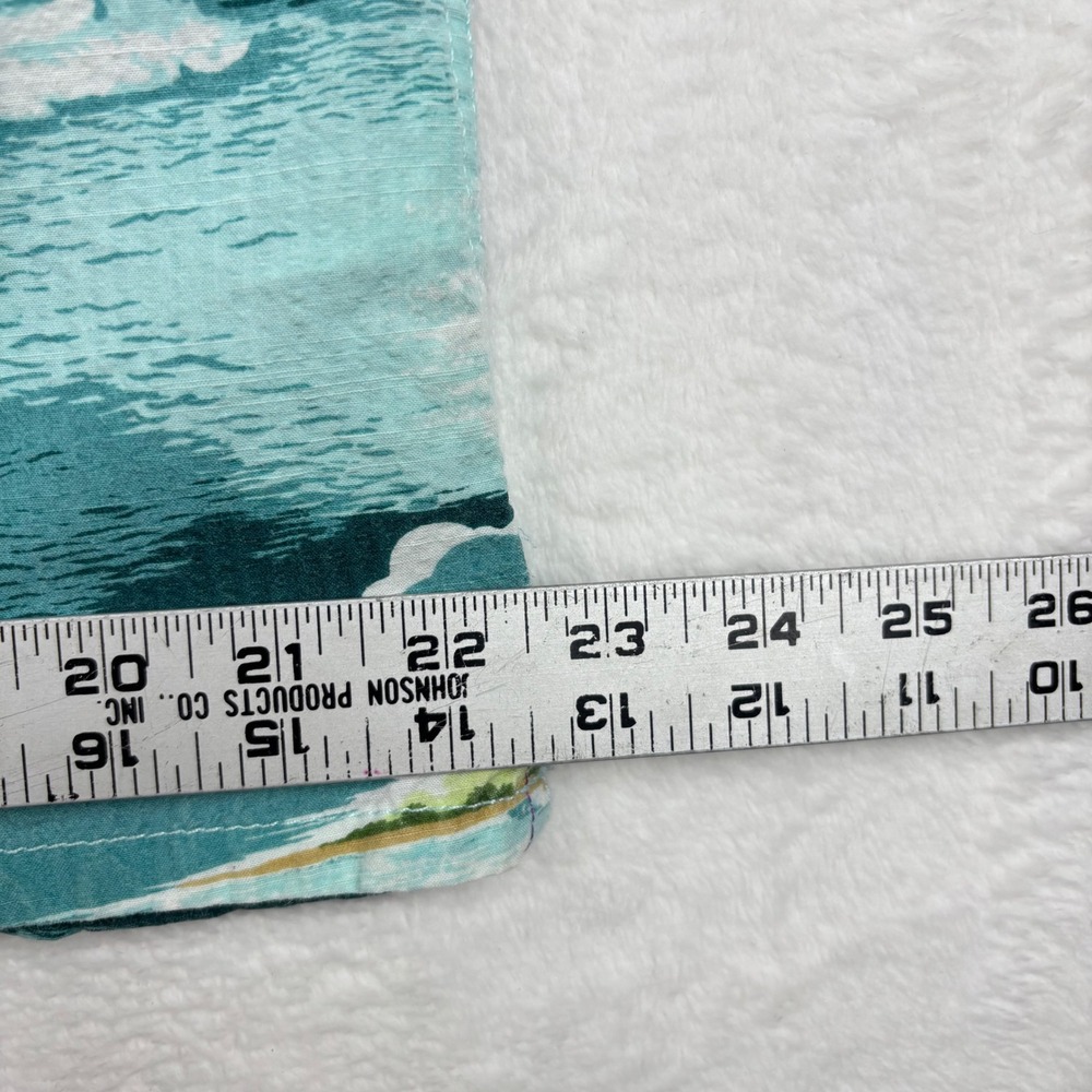 Tommy Bahama Relax Island Modern Fit Teal Tropical Surf Scene Shirt Mens Large - Picture 6 of 6